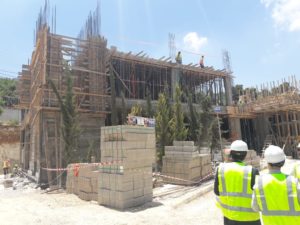 Construction of guest house in Jordan, Director of works visiting site